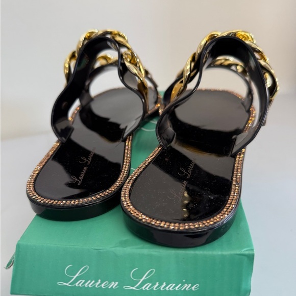 lauren larraine chan Black And Gold sandals womens 9 - Picture 4 of 7